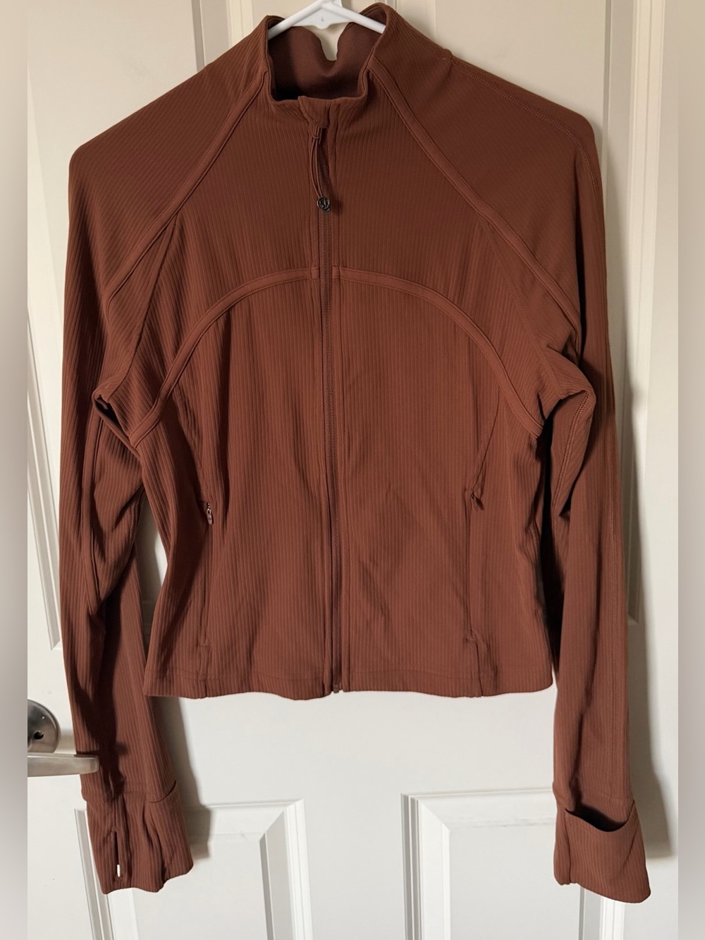 Lululemon Ribbed Nulu Cropped Define Jacket in Brown, Size 10